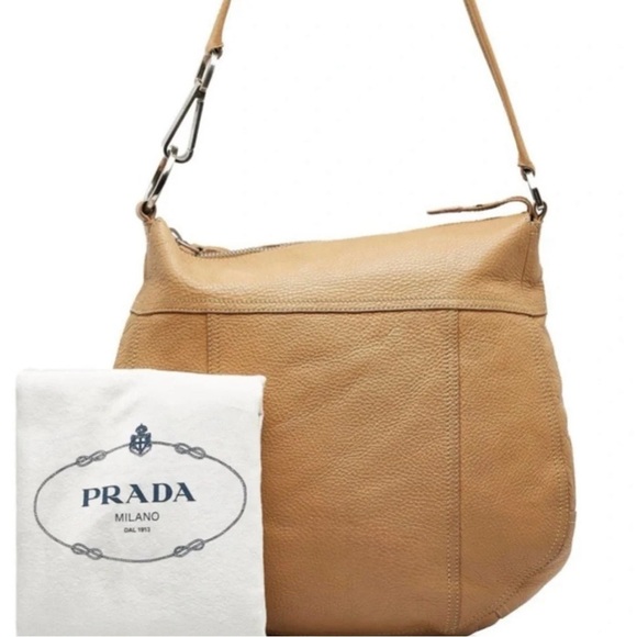 PRADA Vitello Daino Leather Hobo Bag - Picture 1 of 13